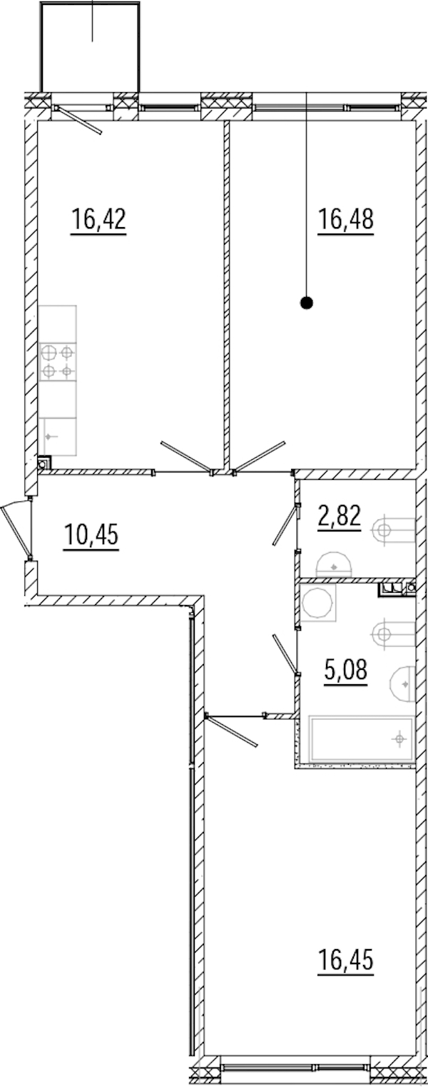2-комнатная квартира 68.22 м², 2/8 эт., ЖК «Мануфактура James Beck»